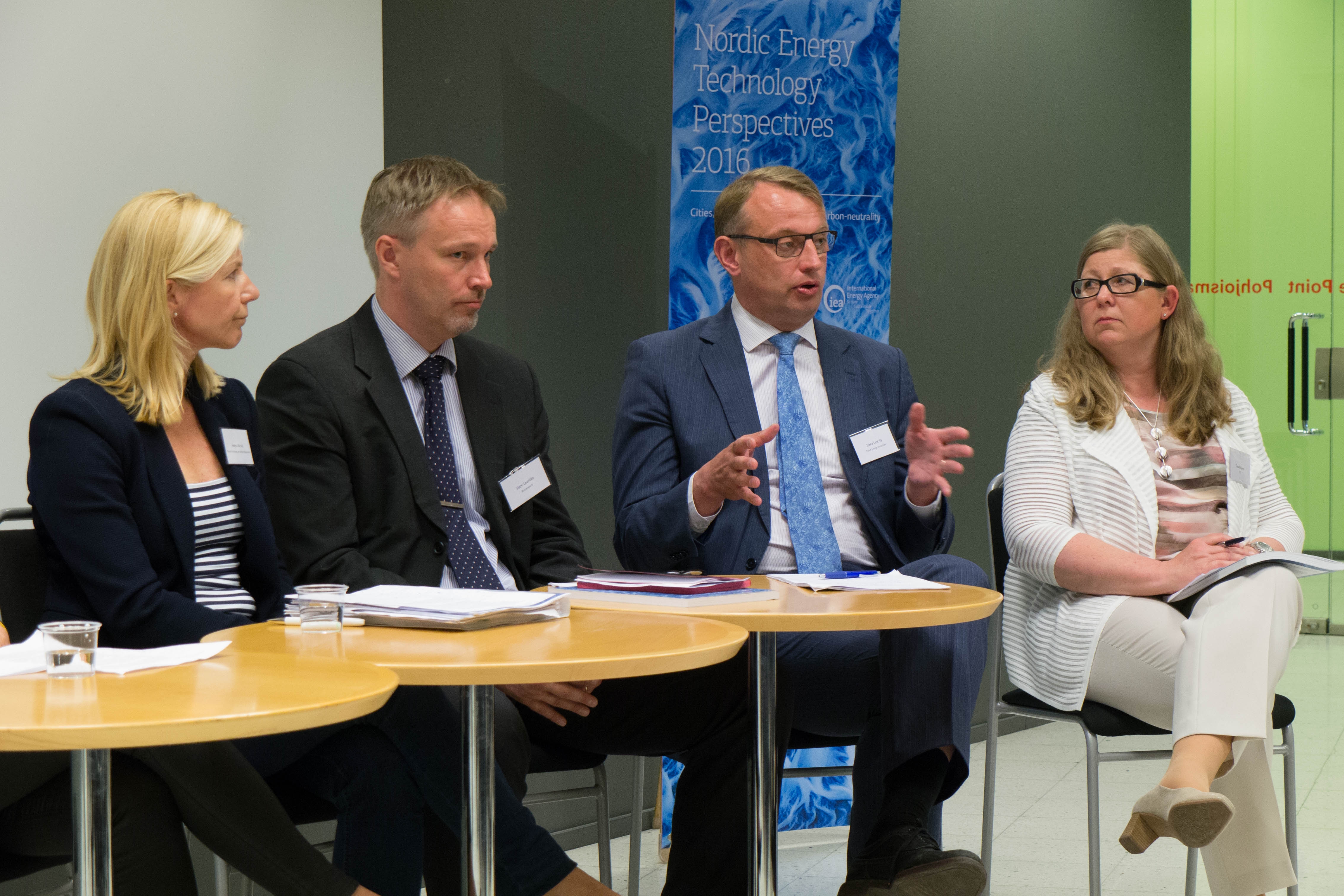 Left to right: Helena Vänskä (Finnish Petroleum and Biofuels Association), Harri Laurikka (Bioenergy Association of Finland), Jukka Leskelä (Finnish Energy Industries), Tiina Koljonen (VTT). Helsinki 16th of June 2016.